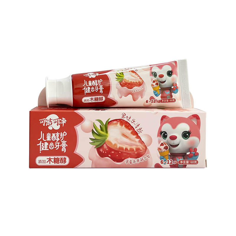 6-12 Years Old Strawberry Flavor Healthy Teeth Contains Xylitol Children Toothpaste