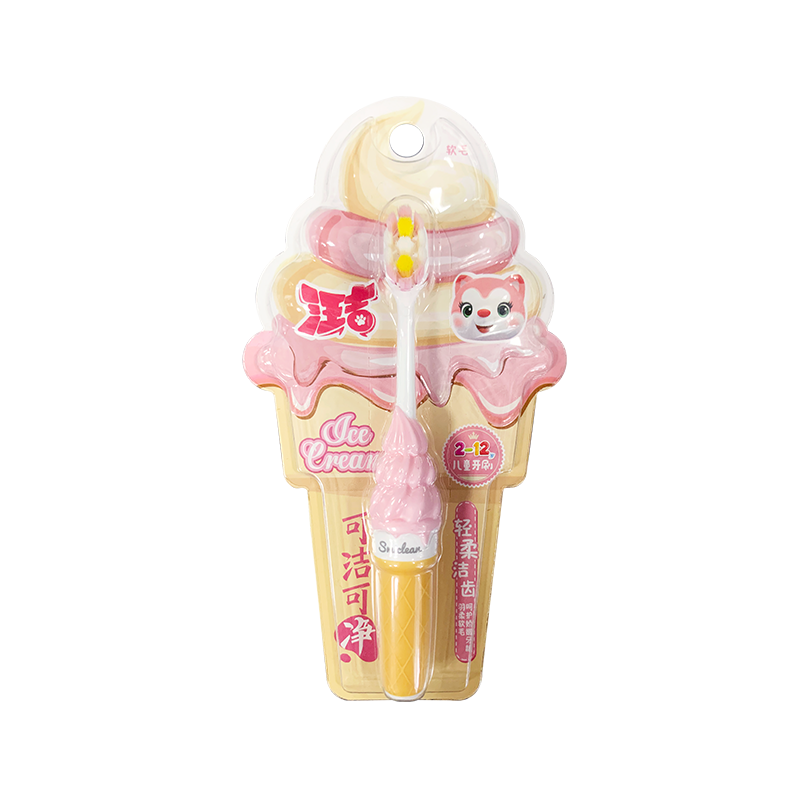 2-12 Years Old Ice Cream Shape Teeth Cleaning Children Toothbrush